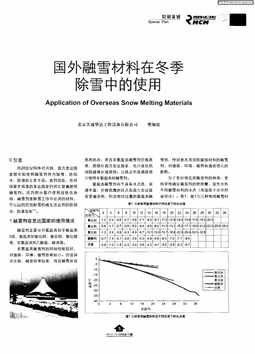 国外融雪材料在冬季除雪中的使用