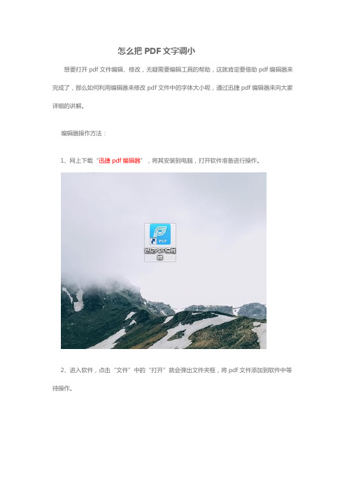 怎么把PDF文字调小