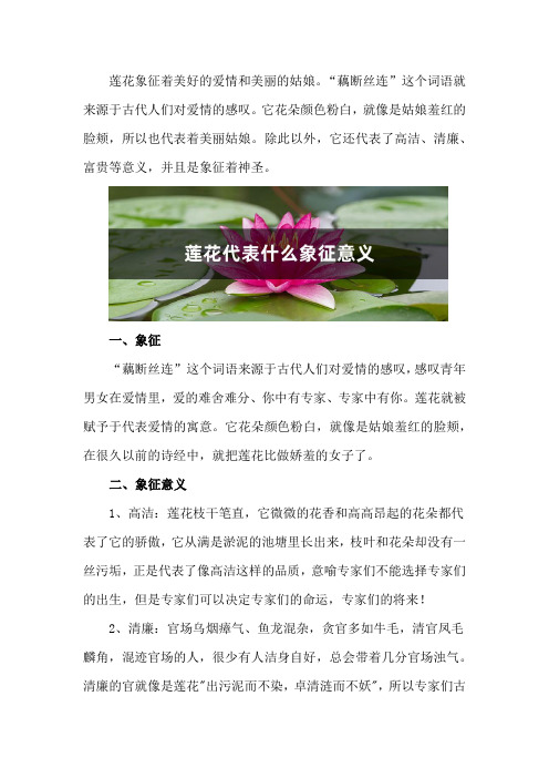 莲花代表什么象征意义