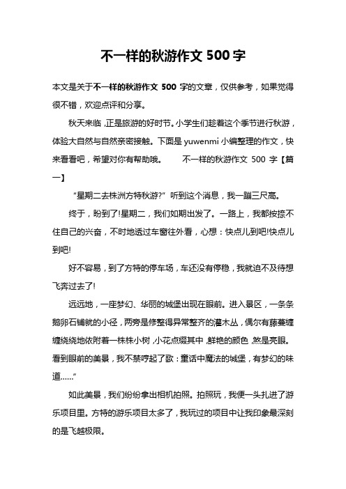 不一样的秋游作文500字