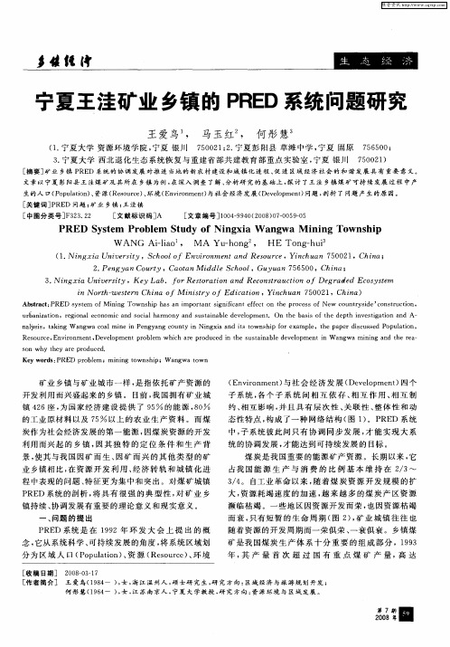 宁夏王洼矿业乡镇的PRED系统问题研究