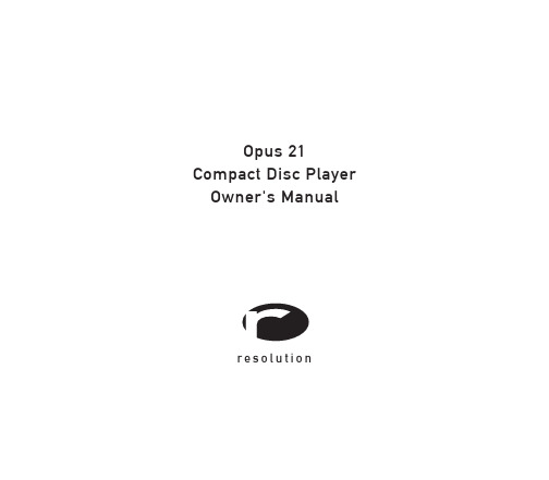 Opus 21紧凑型CD播放器用户手册说明书