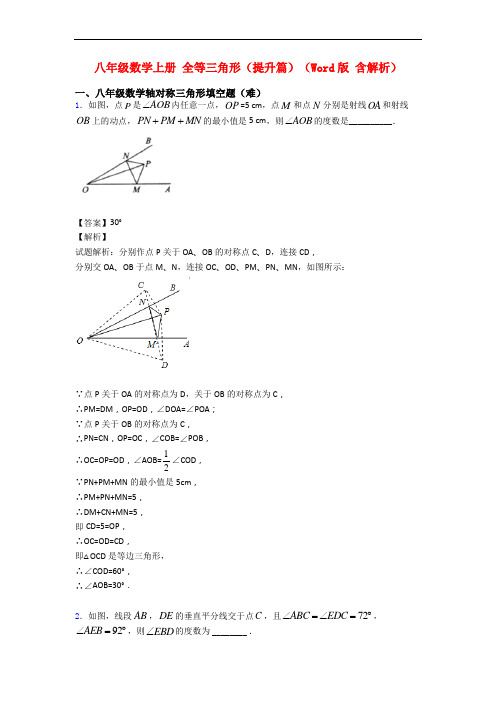 八年级数学上册 全等三角形(提升篇)(Word版 含解析)