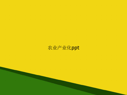 农业产业化ppt-推荐优秀PPT