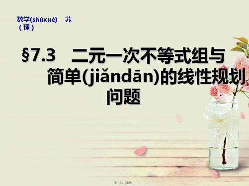 高三数学大一轮复习 7.3二元一次不等式组与简单的线性规划问题课件 理 苏教版