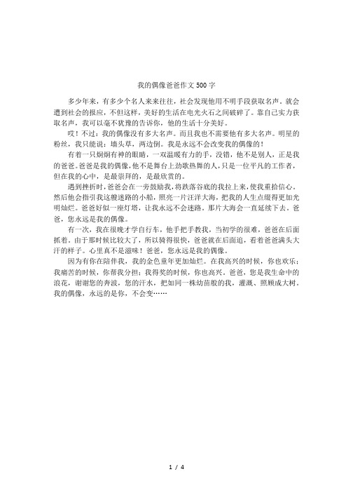 我的偶像爸爸作文500字