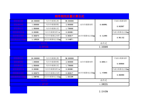 制冷剂充注量计算