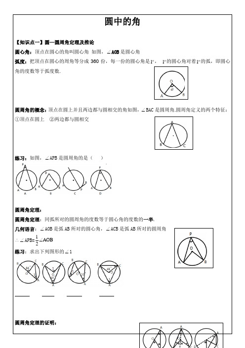 圆中的角的认识