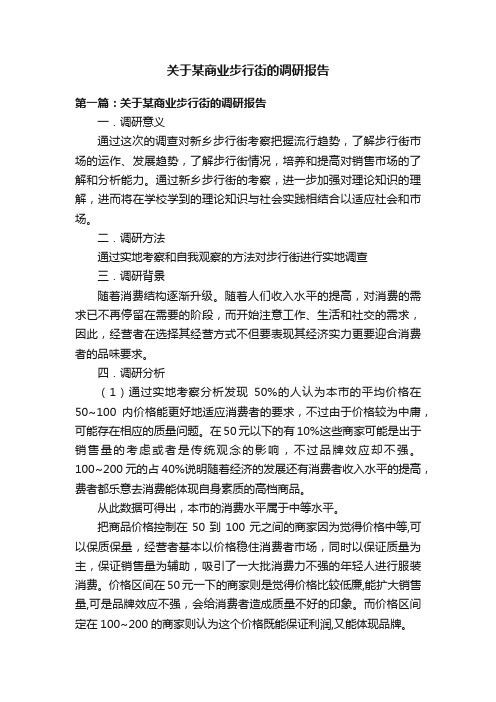 关于某商业步行街的调研报告