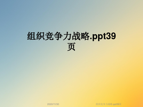 组织竞争力战略.ppt39页