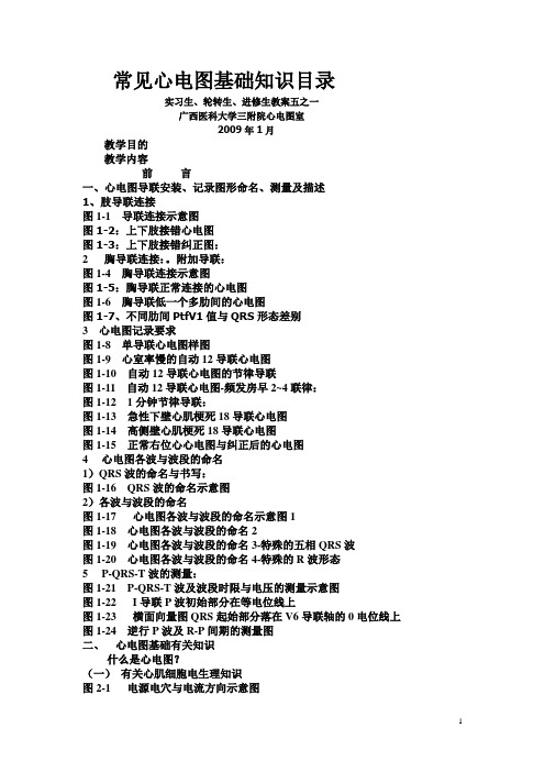 心电图基础知识讲课目录