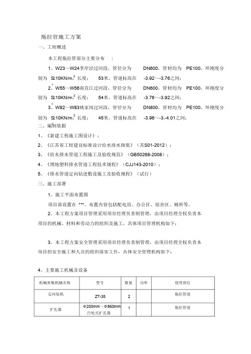 (完整版)拖拉管道专项施工方案