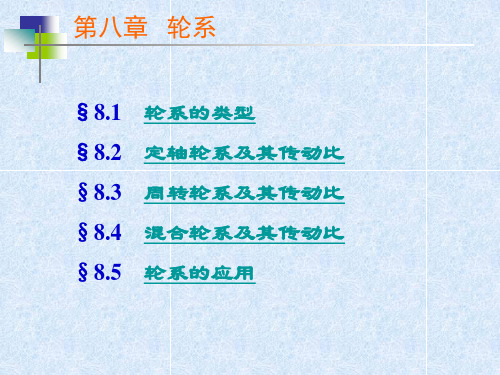 《机械设计基础》第八章-轮系解析