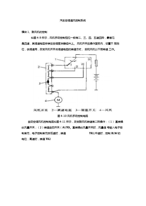 汽车空调通风控制系统