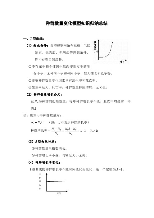 高考生物预测种群数量变化模型知识归纳总结