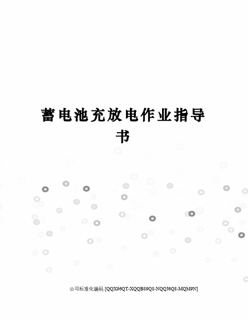 蓄电池充放电作业指导书