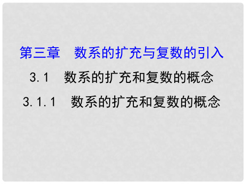 高中数学 第三章 数系的扩充与复数的引入 3.1 数系的扩充与复数的概念 3.1.1 数系的扩充和复