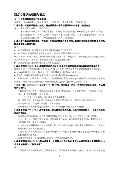 心理学史复习资料