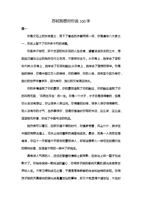 苏轼我想对你说300字