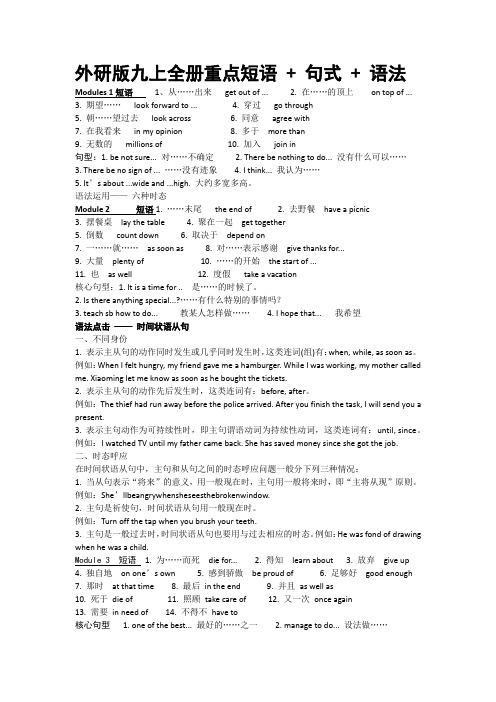 外研版九上全册重点短语及句型汇总