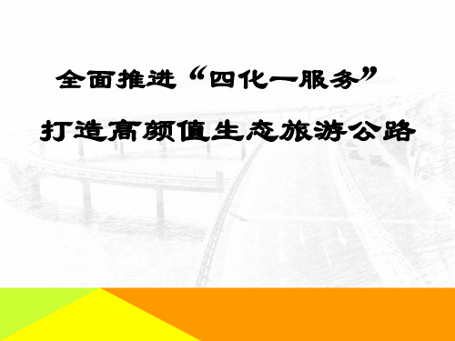 全面推进“四化一服务”打造高颜值生态旅游公路