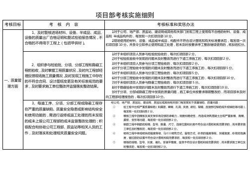 项目部考核实施细则