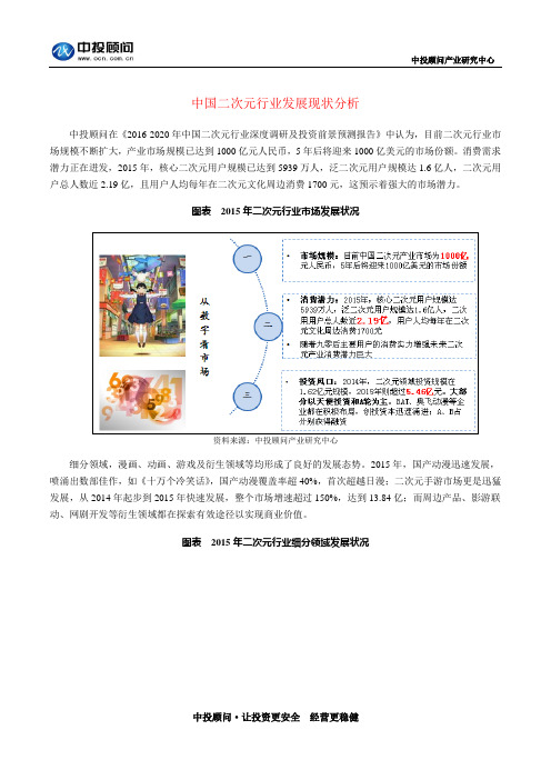 中国二次元行业发展现状分析