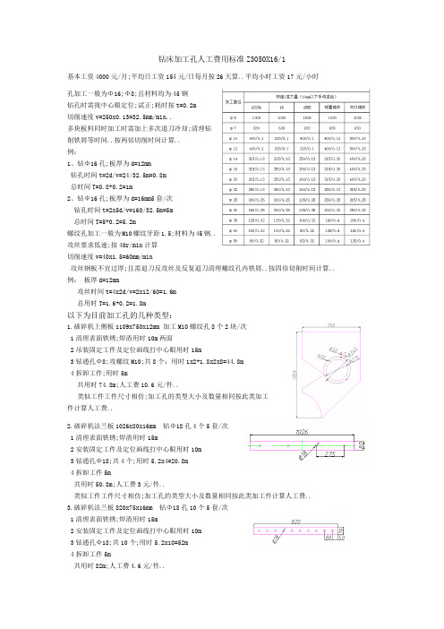 机械加工件的收费标准