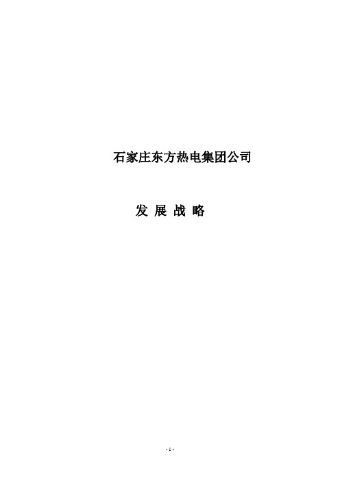 xx热电集团公司发展战略规划