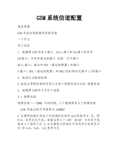 GSM系统信道配置