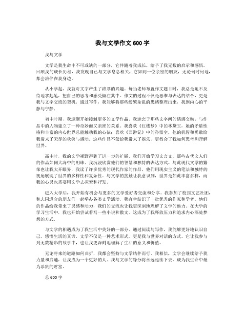 我与文学作文600字