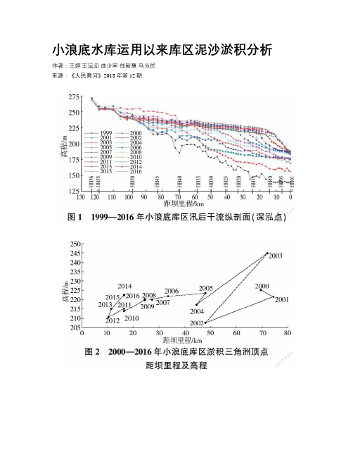 小浪底水库运用以来库区泥沙淤积分析