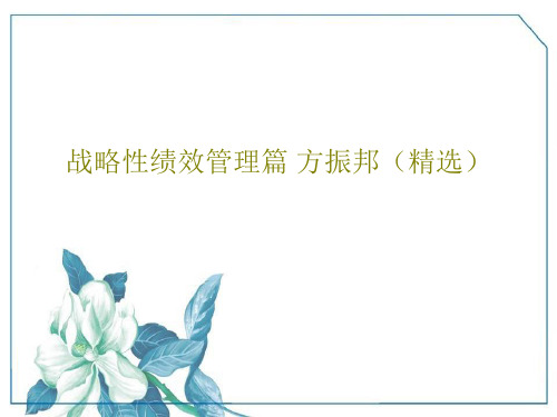 战略性绩效管理篇 方振邦(精选)PPT44页