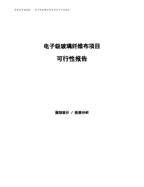 电子级玻璃纤维布项目可行性报告 (1)