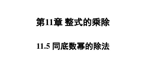 青岛版七年级数学QD下册精品授课课件 第11章 整式的乘除 11.5 同底数幂的除法