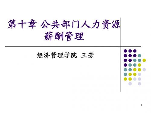 十、公共部门人力资源薪酬管理