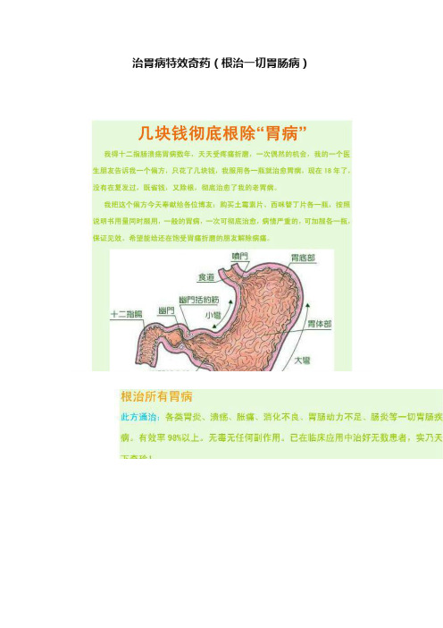 治胃病特效奇药（根治一切胃肠病）