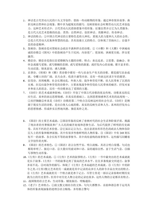 古代文学复习资料