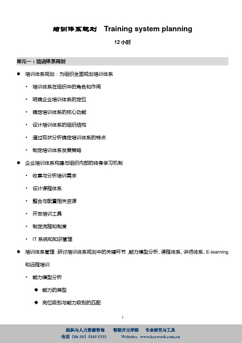 培训体系规划