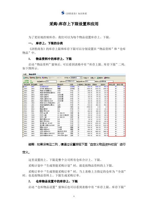 济胜知识体系07-02 采购-库存上下限设置和应用