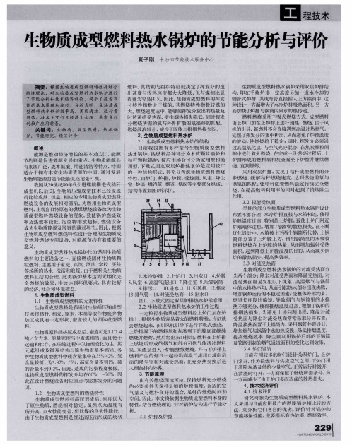 生物质成型燃料热水锅炉的节能分析与评价