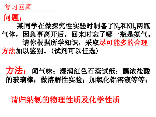 人教版高一年级化学必修1氨的实验室制法