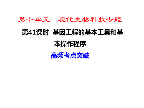 高考生物复习  基因工程的基本工具和基本操作程序