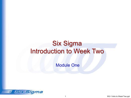 (英文版)六西格玛6个sigma黑带系列六:Introduction Week Two(外企专用)