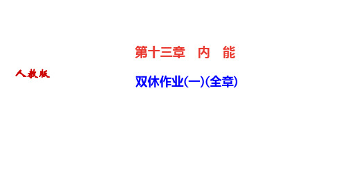 人教版九年级物理上册作业课件 第十三章 内 能 双休作业(一)(全章)