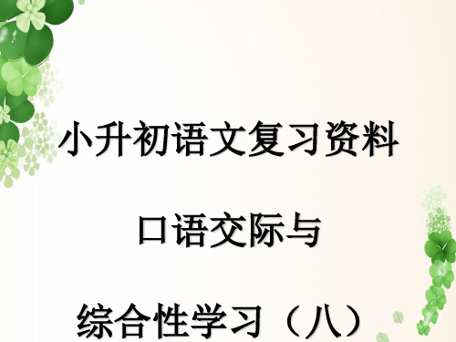 小升初 专项复习 口语交际与综合性学习.ppt