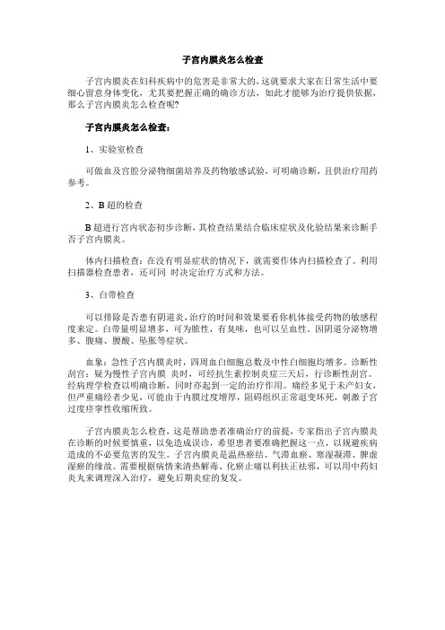 子宫内膜炎用什么方法检查