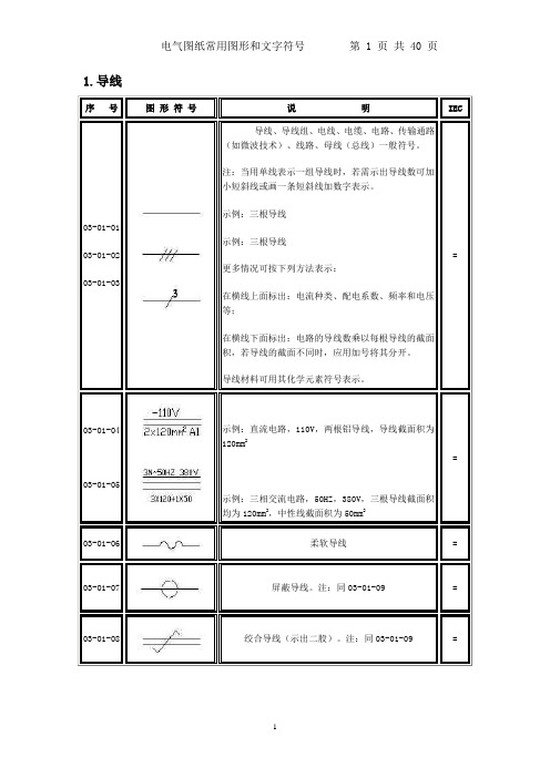 电气图纸常用图形和文字符号