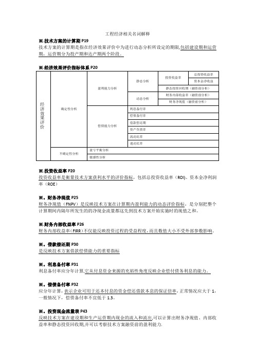 一级建造师工程经济名词解释