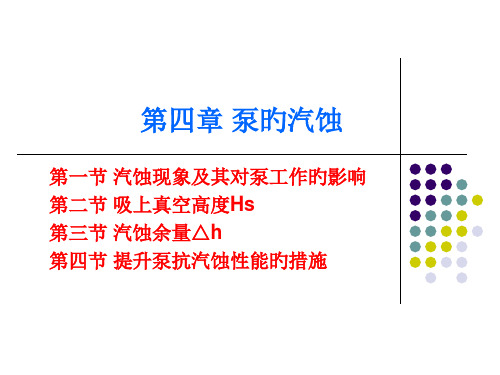 泵的汽蚀专题知识讲座